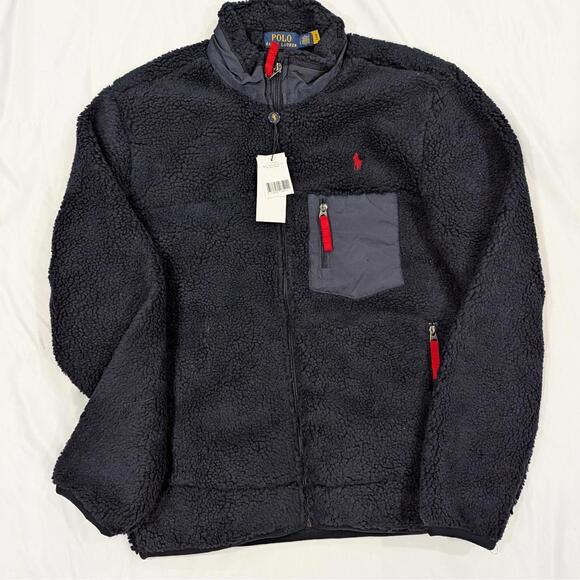 Ralph Lauren Other - Polo Ralph Lauren Hi-Pile Fleece Jacket Men's Large Dark Blue Sherpa NWT